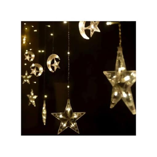 Moon and Star LED String Light, Yellow - 2.5 X 0.8m