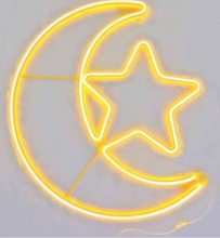 Load image into Gallery viewer, Crescent Decorative Moon and Star LED Wall Light, Yellow
