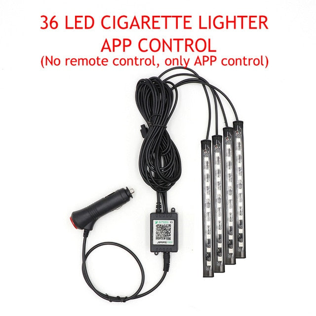 LED Car Foot Light Ambient Lamp With either USB plug/ Cigarette lighter plug.