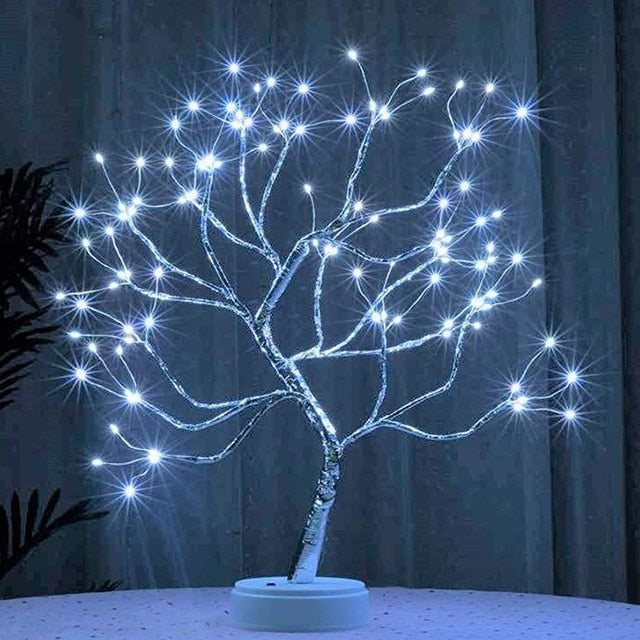 LED Tabletop Bonsai Tree Light Touch Battery/USB Operated D30